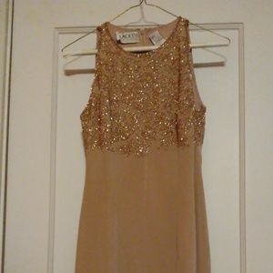 Beige beaded Dress